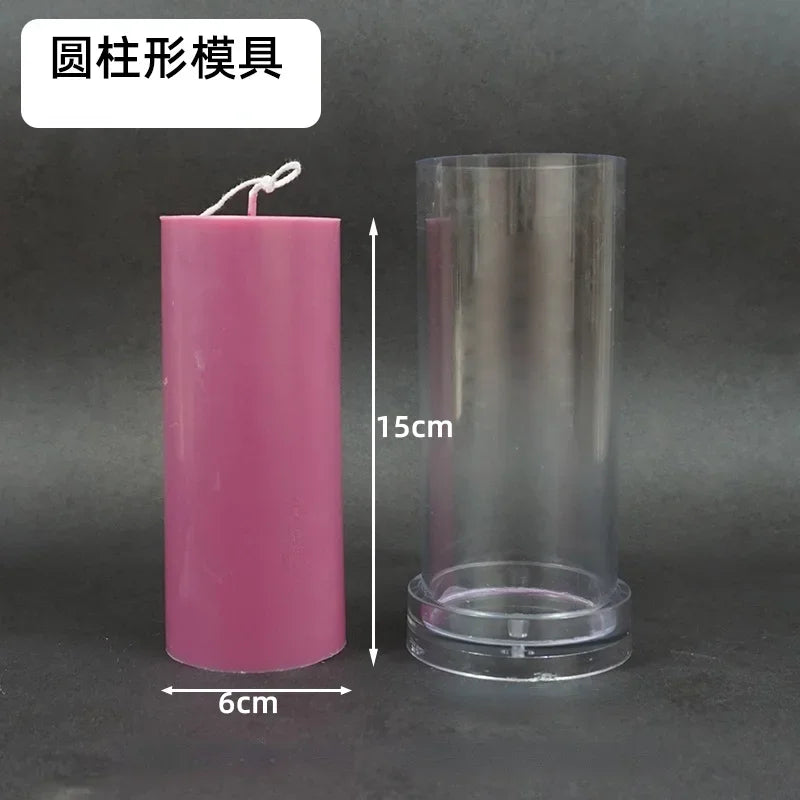 Flat Top Large Cylindrical Candle Mold DIY Handmade Cylinder Candle Making Kit Supplies Acrylic Pc Plastic Molds Jar Home Decor