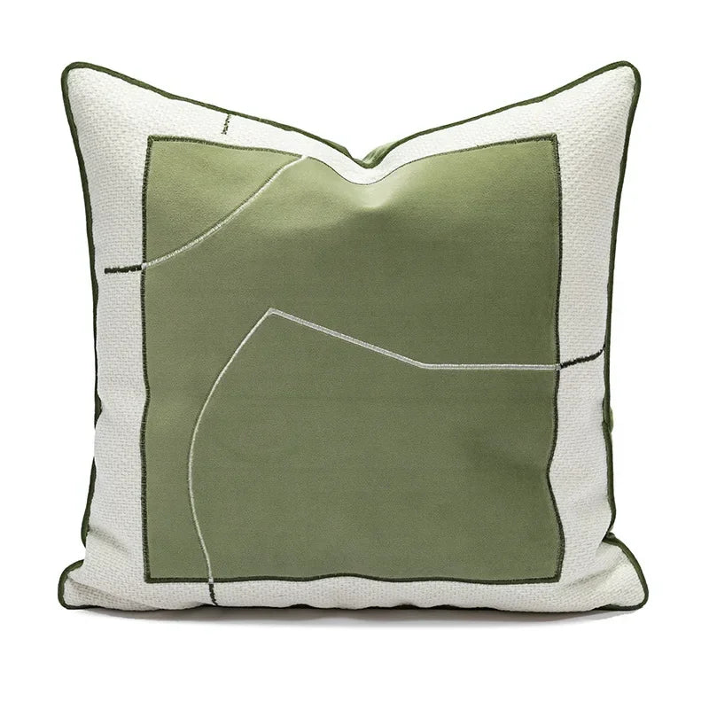 Nordic Green Light Luxury Pillow Cover Decorative Modern Minimalism Pillow Cases Home Living Room Sofa Bedhead Cushion Covers