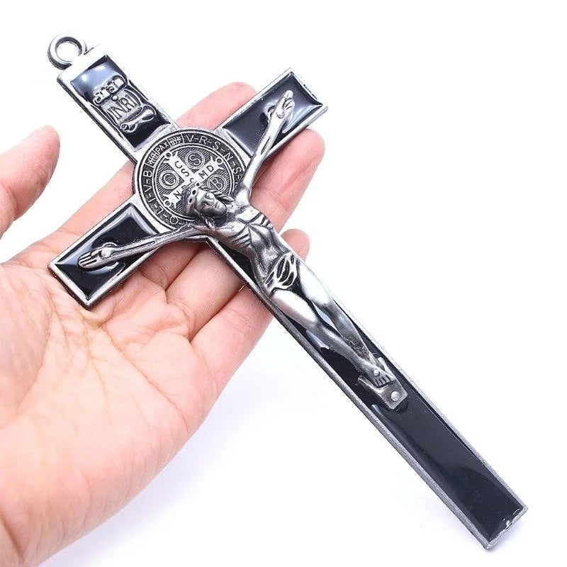 Church Relics Jesus on The Stand Cross Wall Crucifix Antique Home Chapel Decor Christ Cross Pendant Religion Pray Decoration
