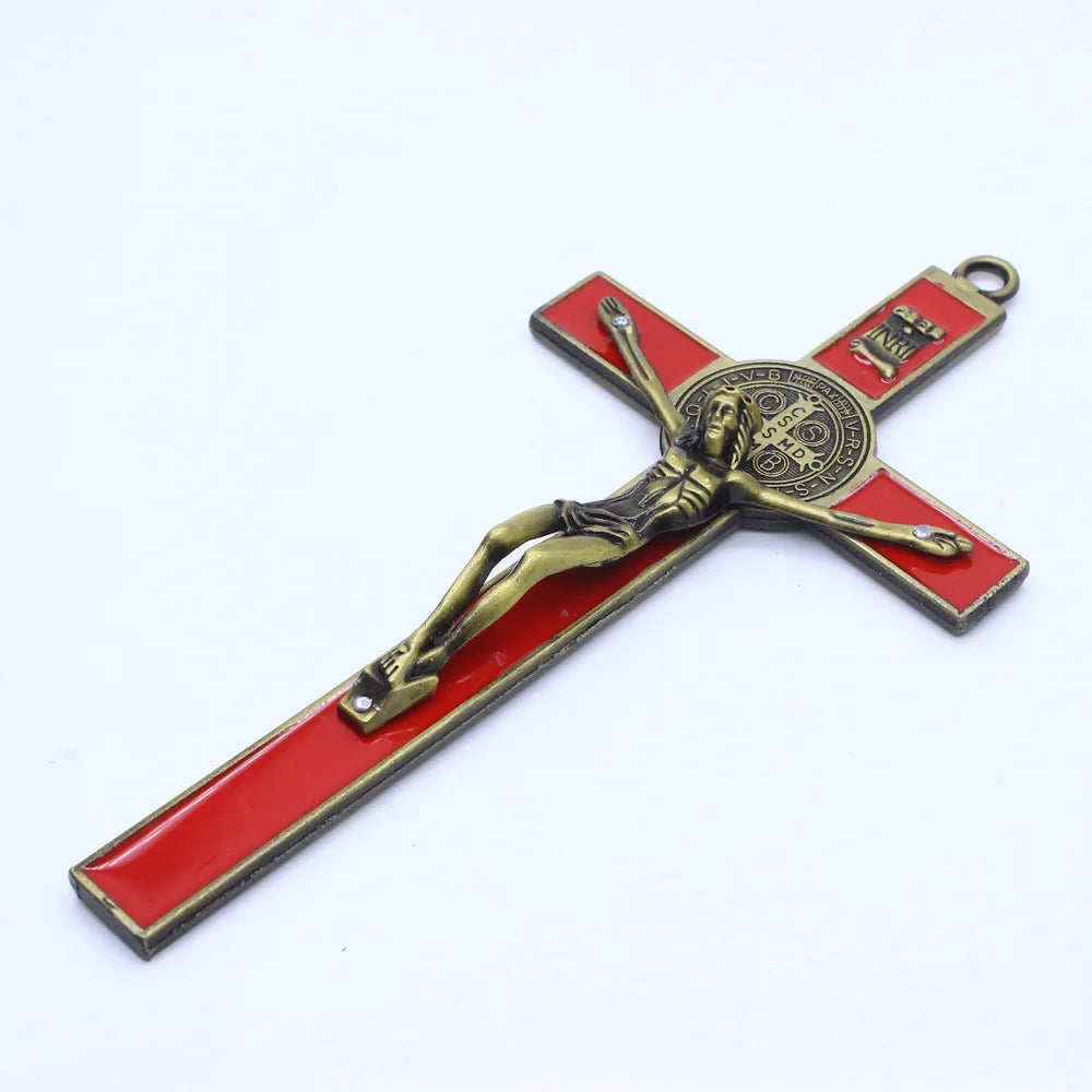 Church Relics Jesus on The Stand Cross Wall Crucifix Antique Home Chapel Decor Christ Cross Pendant Religion Pray Decoration