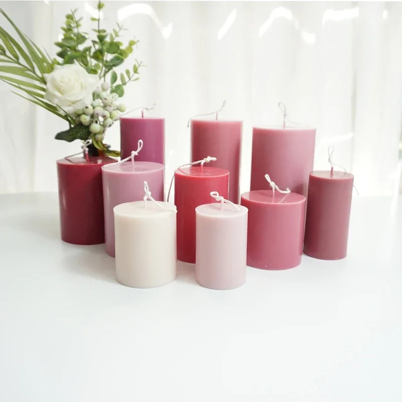 Flat Top Large Cylindrical Candle Mold DIY Handmade Cylinder Candle Making Kit Supplies Acrylic Pc Plastic Molds Jar Home Decor